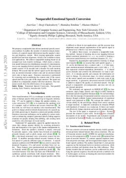 Nonparallel Emotional Speech Conversion
