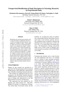 Unsupervised Identification of Study Descriptors in Toxicology Research:
  An Experimental Study