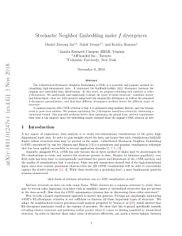 Stochastic Neighbor Embedding under f-divergences