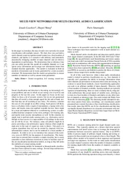Multi-View Networks For Multi-Channel Audio Classification