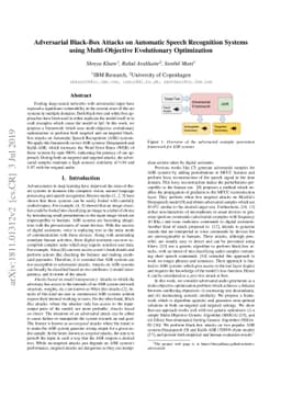 Adversarial Black-Box Attacks on Automatic Speech Recognition Systems
  using Multi-Objective Evolutionary Optimization