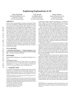 Explaining Explanations in AI