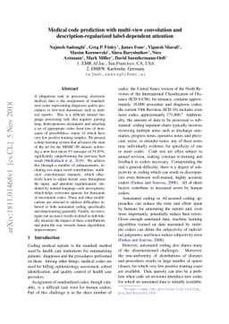 Medical code prediction with multi-view convolution and
  description-regularized label-dependent attention