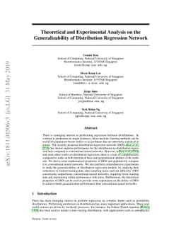 Theoretical and Experimental Analysis on the Generalizability of
  Distribution Regression Network