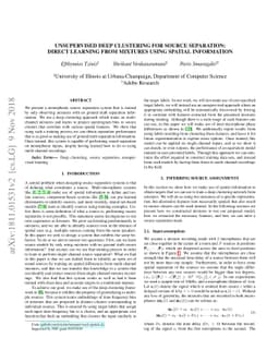 Unsupervised Deep Clustering for Source Separation: Direct Learning from
  Mixtures using Spatial Information