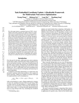Task Embedded Coordinate Update: A Realizable Framework for Multivariate
  Non-convex Optimization