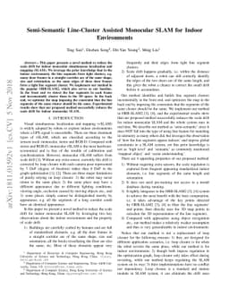Semi-Semantic Line-Cluster Assisted Monocular SLAM for Indoor
  Environments