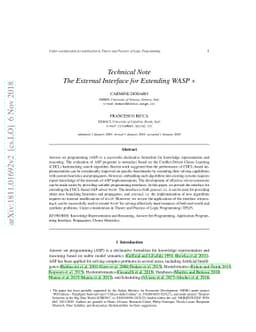 The External Interface for Extending WASP