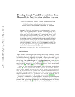 Decoding Generic Visual Representations From Human Brain Activity using
  Machine Learning