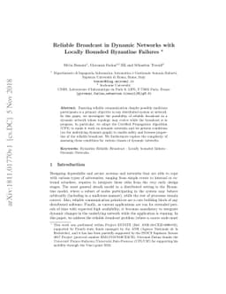 Reliable Broadcast in Dynamic Networks with Locally Bounded Byzantine
  Failures