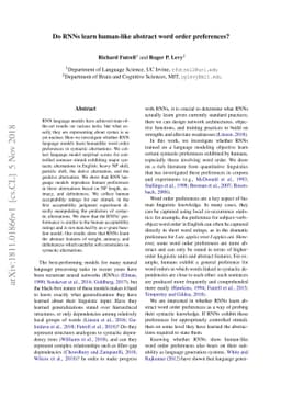 Do RNNs learn human-like abstract word order preferences?