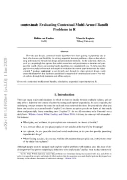 contextual: Evaluating Contextual Multi-Armed Bandit Problems in R