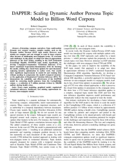 DAPPER: Scaling Dynamic Author Persona Topic Model to Billion Word
  Corpora