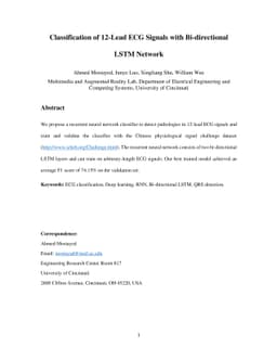 Classification of 12-Lead ECG Signals with Bi-directional LSTM Network