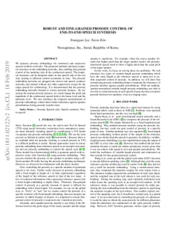 Robust and fine-grained prosody control of end-to-end speech synthesis