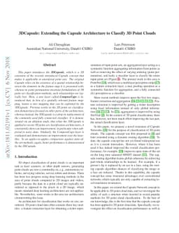 3DCapsule: Extending the Capsule Architecture to Classify 3D Point
  Clouds