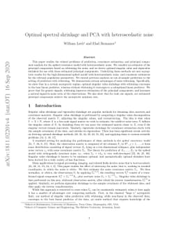 Optimal spectral shrinkage and PCA with heteroscedastic noise