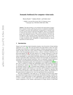 Semantic bottleneck for computer vision tasks