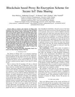 Blockchain based Proxy Re-Encryption Scheme for Secure IoT Data Sharing
