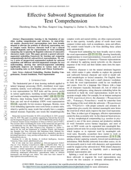 Effective Subword Segmentation for Text Comprehension