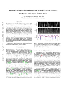 Trainable Adaptive Window Switching for Speech Enhancement