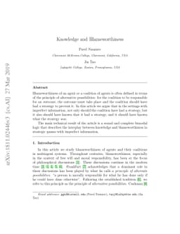 Knowledge and Blameworthiness