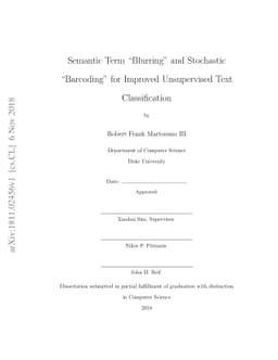 Semantic Term "Blurring" and Stochastic "Barcoding" for Improved
  Unsupervised Text Classification