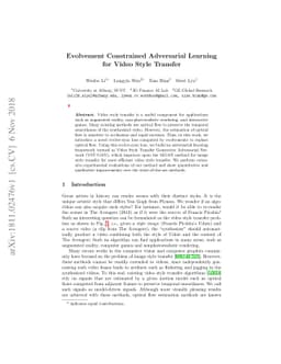 Evolvement Constrained Adversarial Learning for Video Style Transfer
