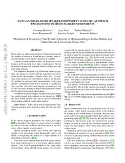 Face Landmark-based Speaker-Independent Audio-Visual Speech Enhancement
  in Multi-Talker Environments