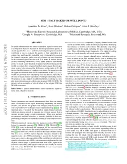 SDR - half-baked or well done?