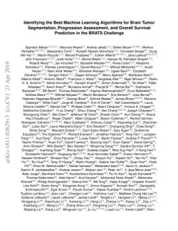 Identifying the Best Machine Learning Algorithms for Brain Tumor
  Segmentation, Progression Assessment, and Overall Survival Prediction in the
  BRATS Challenge