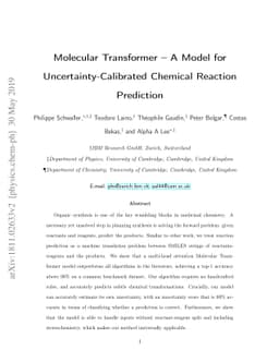 Molecular Transformer - A Model for Uncertainty-Calibrated Chemical
  Reaction Prediction