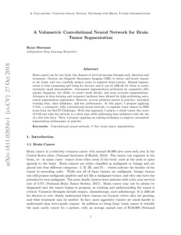 A Volumetric Convolutional Neural Network for Brain Tumor Segmentation