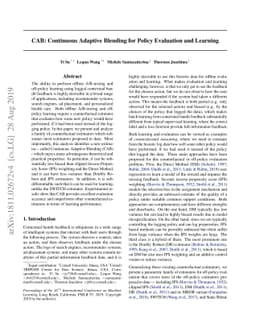 CAB: Continuous Adaptive Blending Estimator for Policy Evaluation and
  Learning
