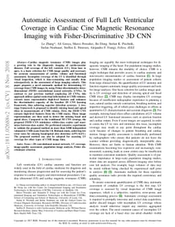 Automatic Assessment of Full Left Ventricular Coverage in Cardiac Cine
  Magnetic Resonance Imaging with Fisher-Discriminative 3D CNN