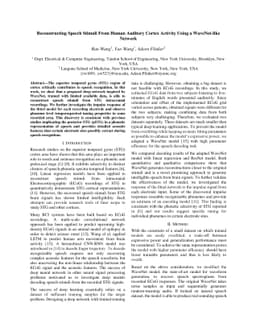 Reconstructing Speech Stimuli From Human Auditory Cortex Activity Using
  a WaveNet Approach