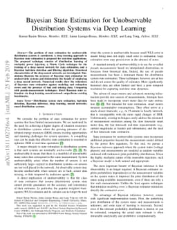 Bayesian State Estimation for Unobservable Distribution Systems via Deep
  Learning