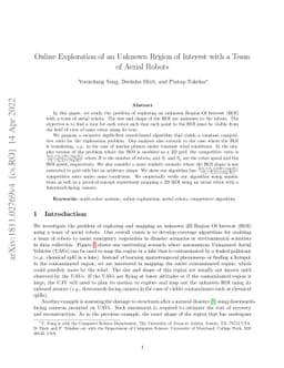 Online Exploration of an Unknown Region of Interest with a Team of
  Aerial Robots