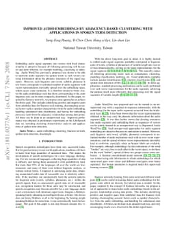 Improved Audio Embeddings by Adjacency-Based Clustering with
  Applications in Spoken Term Detection
