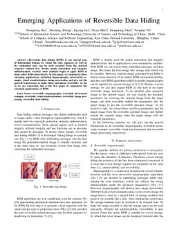 Emerging Applications of Reversible Data Hiding