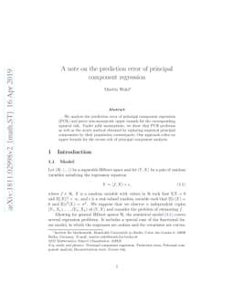 A note on the prediction error of principal component regression