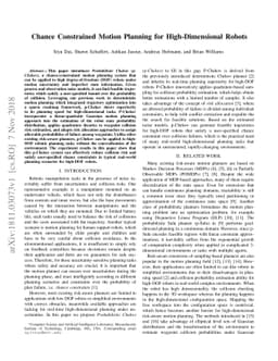Chance Constrained Motion Planning for High-Dimensional Robots