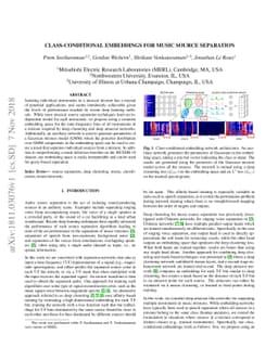 Class-conditional embeddings for music source separation