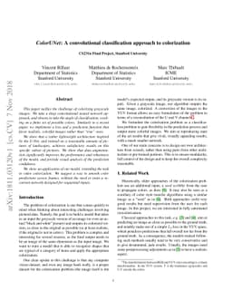 ColorUNet: A convolutional classification approach to colorization