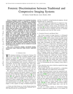 Forensic Discrimination between Traditional and Compressive Imaging
  Systems