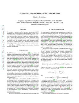 Automatic Thresholding of SIFT Descriptors