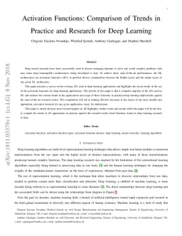 Activation Functions: Comparison of trends in Practice and Research for
  Deep Learning