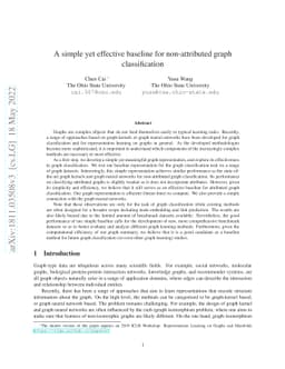 A simple yet effective baseline for non-attributed graph classification