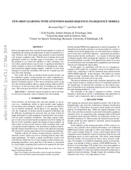 Few-shot learning with attention-based sequence-to-sequence models