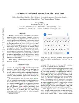 Federated Learning for Mobile Keyboard Prediction